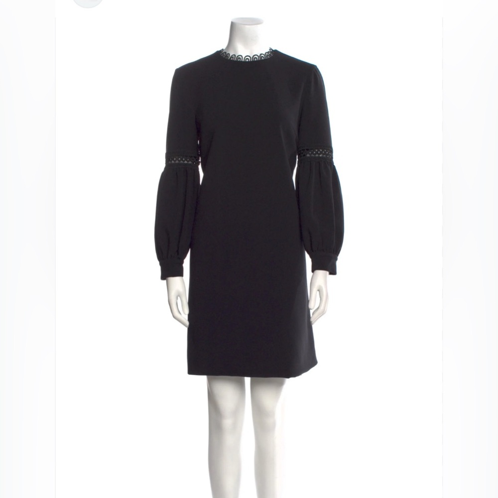 Pearl by Lela Rose black bubble sleeve mini Shift Dress